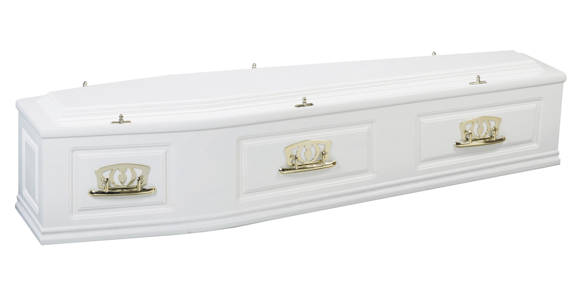 white raised lid coffin casket - funeral director in north london